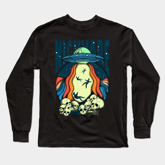 UFO Alien Invasion Long Sleeve T-Shirt by onama.std